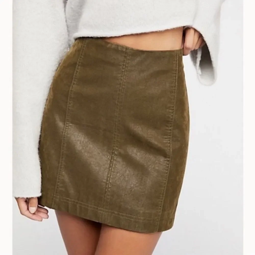 FREE PEOPLE Modern Femme Faux Leather Mini Skirt